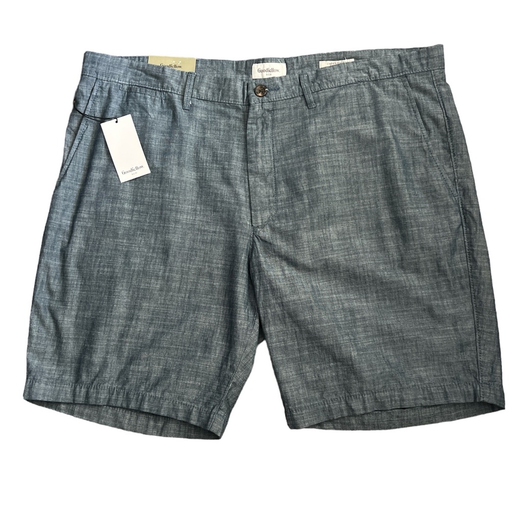 Goodfellow & Co. Men’s Chambray Blue Cotton 9" Linden Shorts Sz. 42 NWT‎